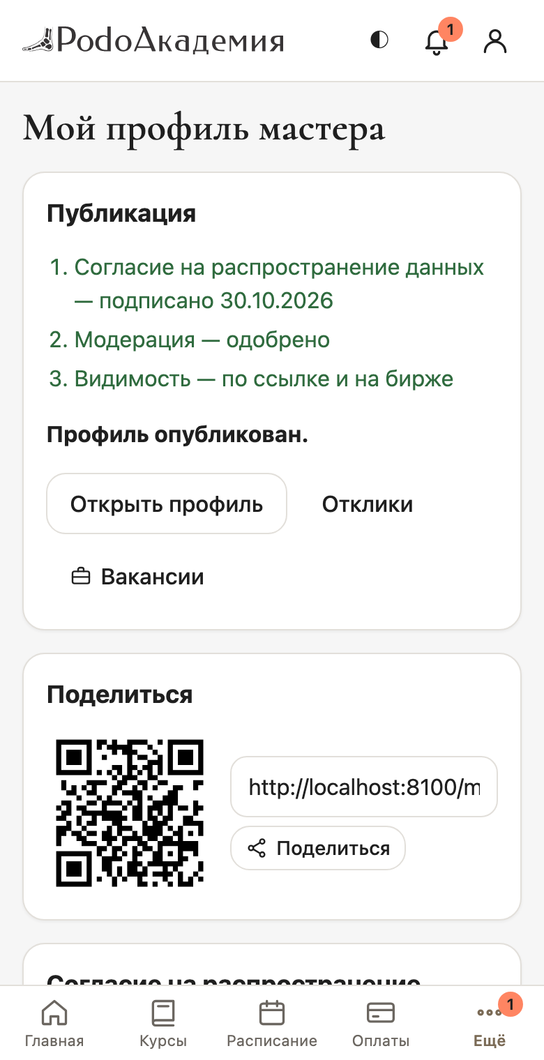Выпускник: профиль мастера